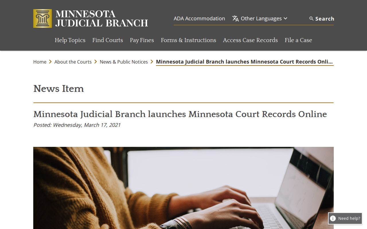Redwood County case lookup MCRO launch information