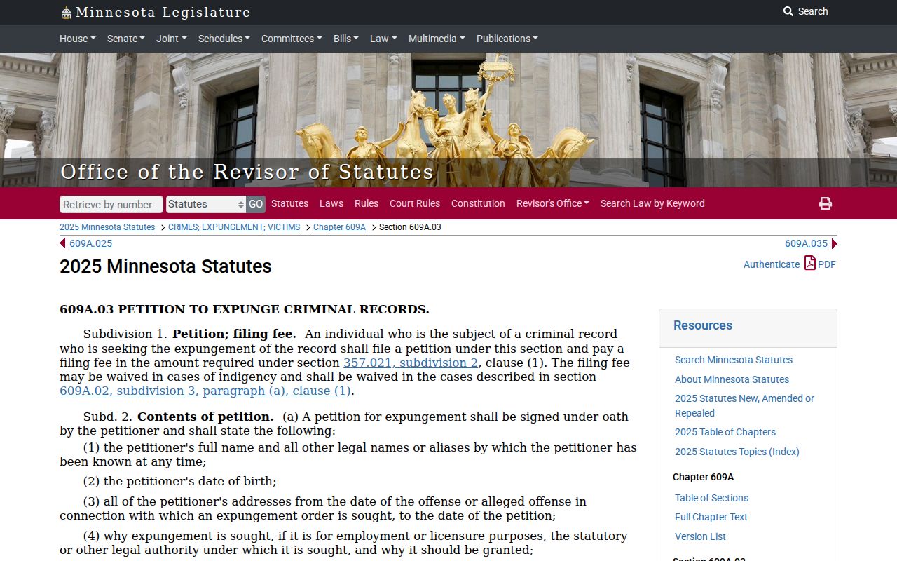 Redwood County criminal docket expungement access information