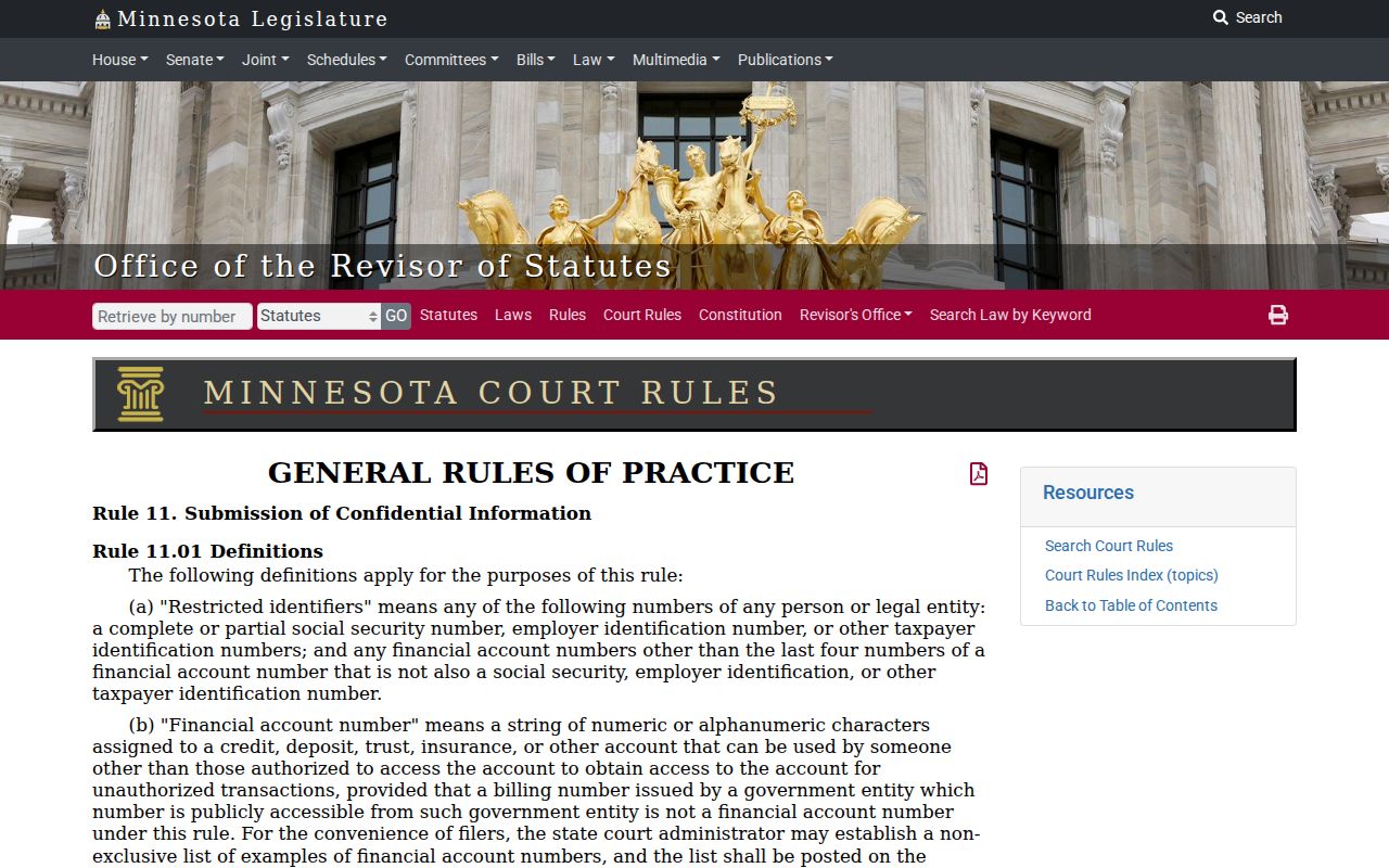 Walnut Grove court records and restricted identifier access rule